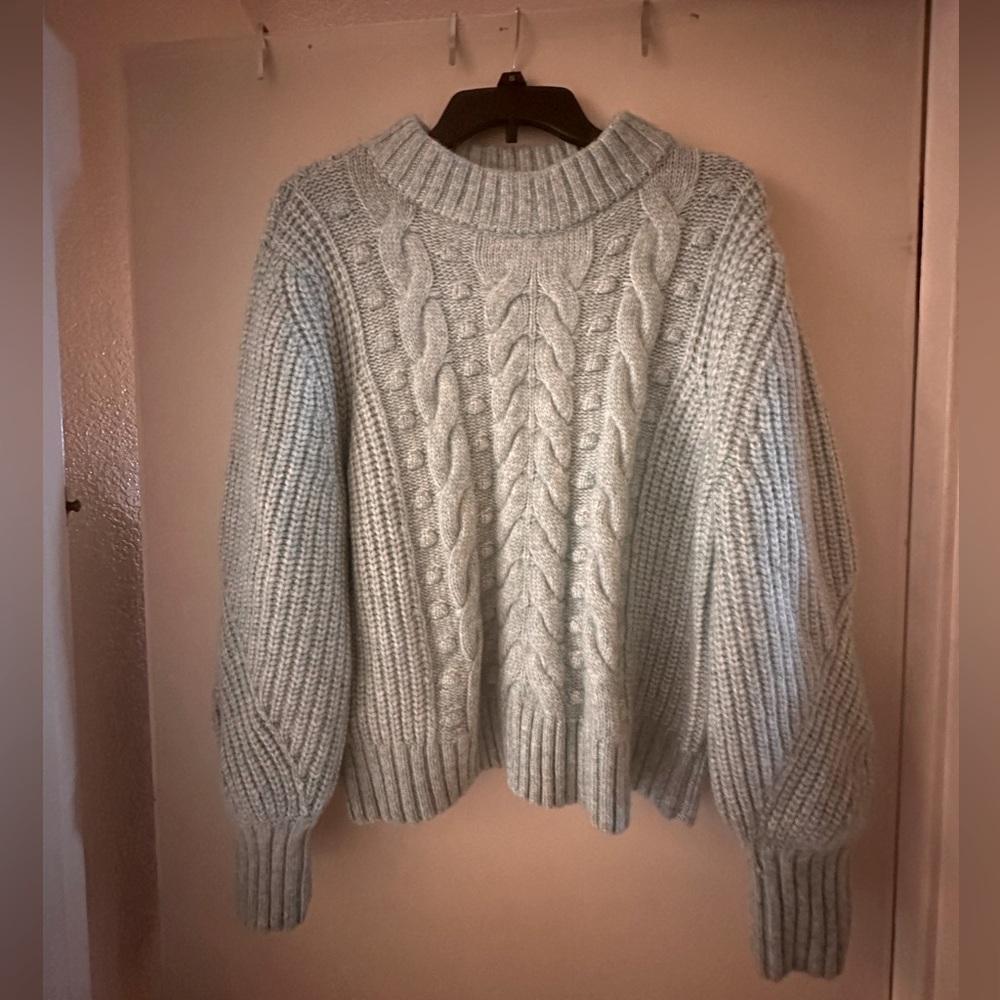 Knitted light sky blue sweater